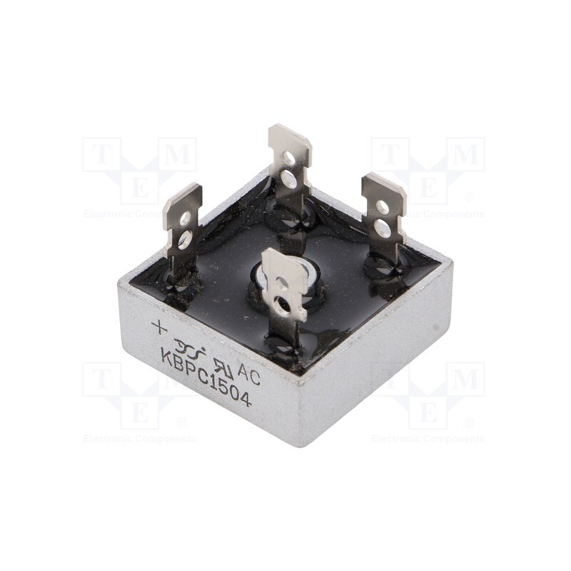 10 pcs : KBPC1504 - Bridge rectifier: single-phase, Urmax: 400V, If: 15A, Ifsm: 300A