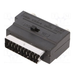 10 pcs : CCV-4415 - Adapter, DIN mini 4pin socket,RCA socket x3,SCART plug, black