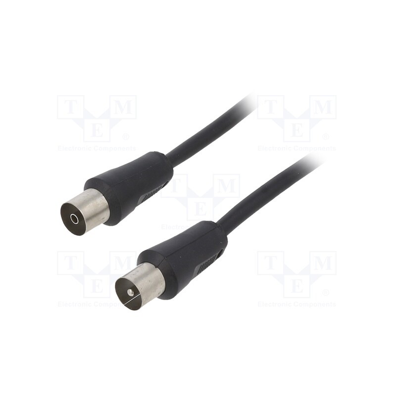 10 pcs : CCV-515 - Cable, 1.8m, coaxial 9.5mm socket,coaxial 9.5mm plug, PVC, black