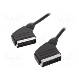 10 pcs : CCV-518 - Cable, SCART plug,both sides, 1.8m, black, Øcable: 8mm, PVC