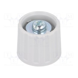 10 pcs : 2621601 - Knob, polyamide, Øshaft: 6mm, grey, clamp mechanism with screw