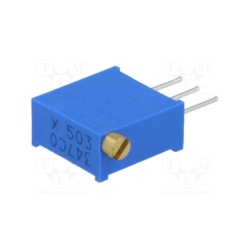 10 pcs : 3296X-1-503LF - Potentiometer: mounting, multiturn, 50kΩ, 500mW, THT, ±10%, linear