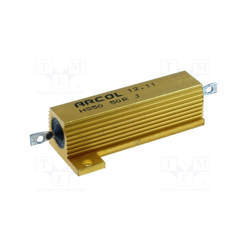 10 pcs : HS50 50R J - Resistor: wire-wound, with heatsink, screw, 50Ω, 50W, ±5%