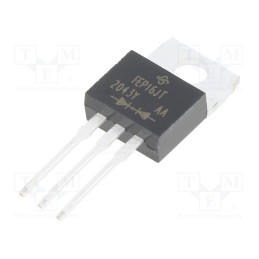 10 pcs : FEP16JT-E3/45 - Diode: rectifying, THT, 600V, 8Ax2, , Ifsm: 125A, TO220AB, 50ns