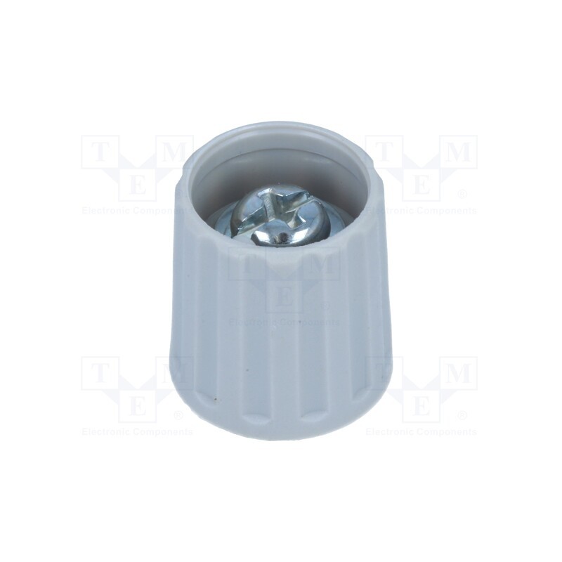 10 pcs : 2615601 - Knob, polyamide, Øshaft: 6mm, grey, clamp mechanism with screw
