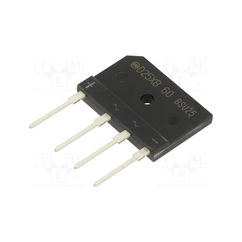 10 pcs : D25XB60-7000 - Bridge rectifier: single-phase, Urmax: 600V, If: 25A, Ifsm: 350A
