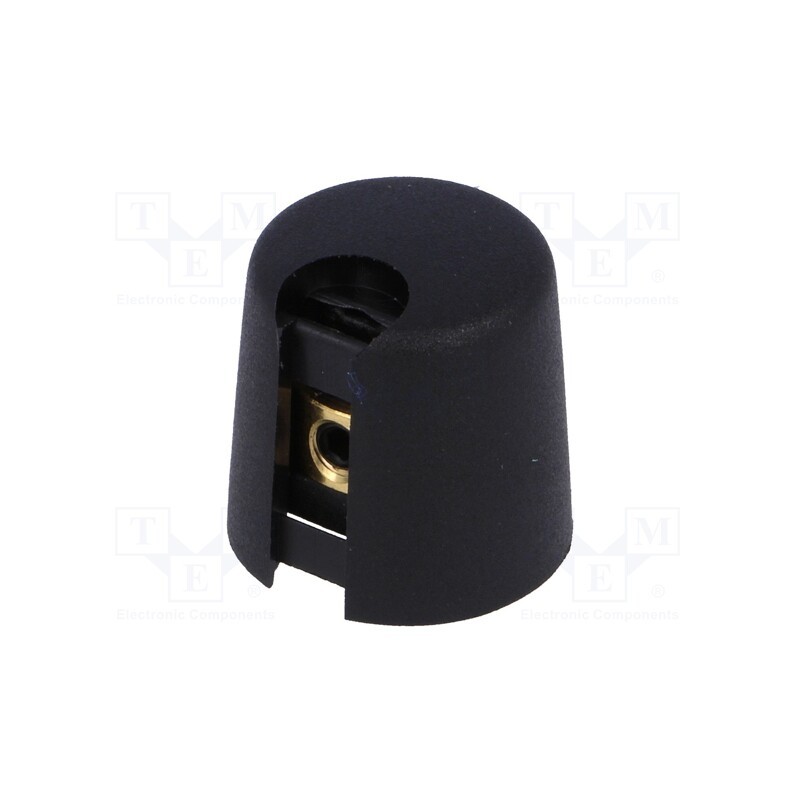 10 pcs : A1016049 - Knob, with pointer, plastic, Øshaft: 4mm, Ø16x16mm, black, A10