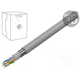 20 m : FPC-6004-SO - Wire, F/UTP, 4x2x24AWG, 6, solid, Cu, PVC, grey, 305m, Øcable: 6.2mm