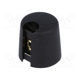 10 pcs : A1016069 - Knob, with pointer, plastic, Øshaft: 6mm, Ø16x16mm, black, A10