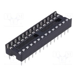50 pcs : DS1009-28AT1NS - Socket: integrated circuits, DIP28, 7.62mm, THT, Pitch: 2.54mm