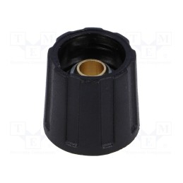 10 pcs : A2516630 - Knob, without pointer, ABS, Øshaft: 6.35mm, Ø16x15.5mm, black