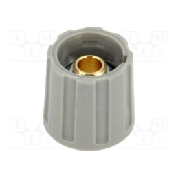 10 pcs : A2516068 - Knob, without pointer, ABS, Øshaft: 6mm, Ø16x15.5mm, grey, A2516