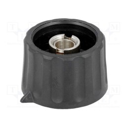 10 pcs : 4312.6131 - Knob, with pointer, plastic, Øshaft: 6mm, Ø28x18.5mm, black