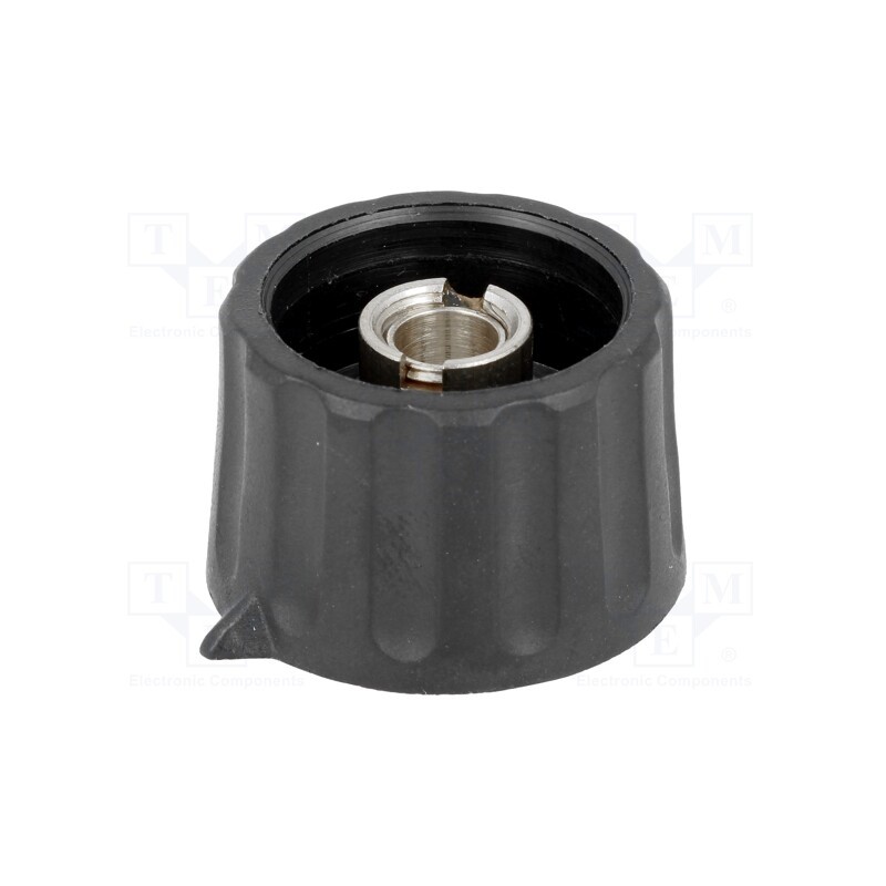 10 pcs : 4312.6131 - Knob, with pointer, plastic, Øshaft: 6mm, Ø28x18.5mm, black