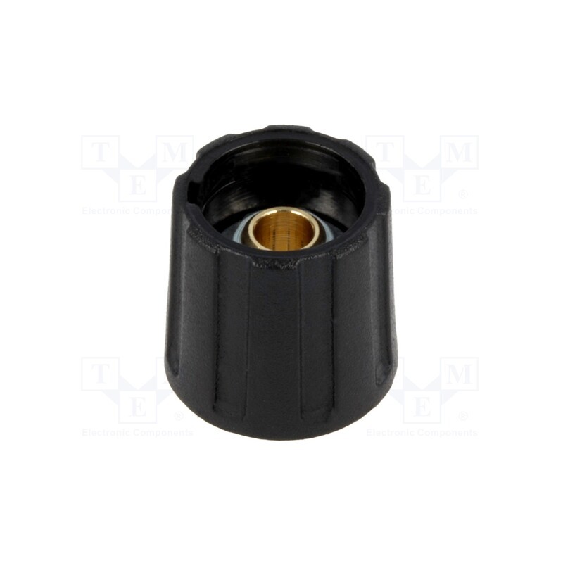 10 pcs : A2516040 - Knob, without pointer, ABS, Øshaft: 4mm, Ø16x15.5mm, black, A2516