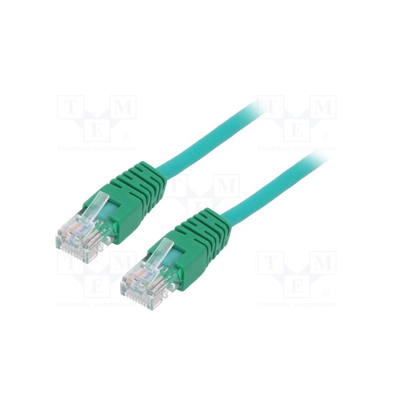 10 pcs : PP12-0.25M/G - Patch cord, U/UTP, 5e, stranded, CCA, PVC, green, 0.25m, 26AWG