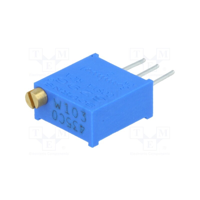 10 pcs : 3296W-1-103LF - Potentiometer: mounting, multiturn, 10kΩ, 500mW, THT, ±10%, linear