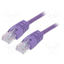 10 pcs : PP12-0.25M/V - Patch cord, U/UTP, 5e, stranded, CCA, PVC, violet, 0.25m, 26AWG
