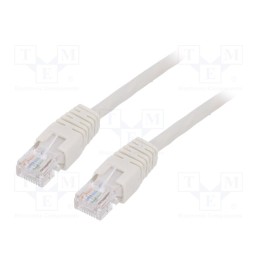 10 pcs : PP12-0.5M - Patch cord, U/UTP, 5e, stranded, CCA, PVC, grey, 0.5m, 26AWG