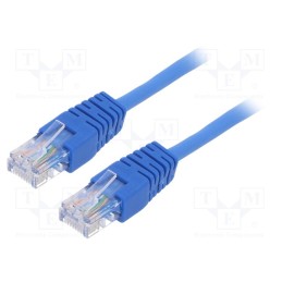 10 pcs : PP12-0.5M/B - Patch cord, U/UTP, 5e, stranded, CCA, PVC, blue, 0.5m, 26AWG