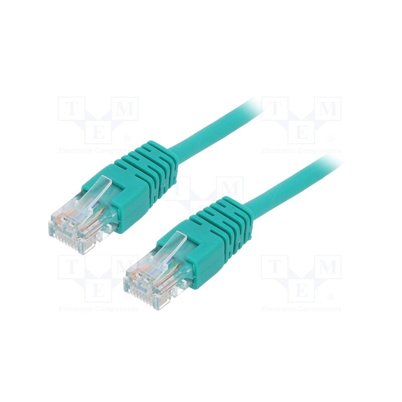 10 pcs : PP12-0.5M/G - Patch cord, U/UTP, 5e, stranded, CCA, PVC, green, 0.5m, 26AWG