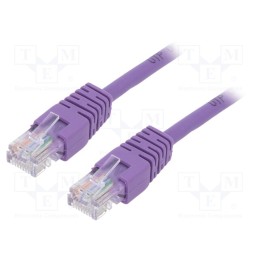 10 pcs : PP12-0.5M/V - Patch cord, U/UTP, 5e, stranded, CCA, PVC, violet, 0.5m, 26AWG
