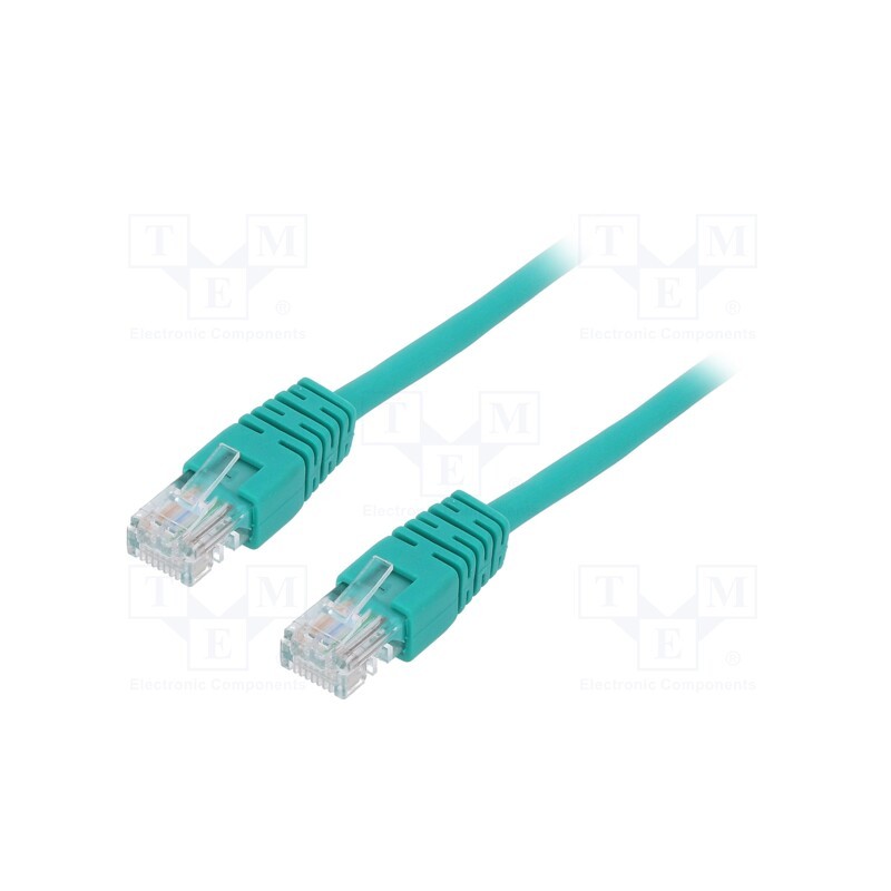 10 pcs : PP12-1.5M/G - Patch cord, U/UTP, 5e, stranded, CCA, PVC, green, 1.5m, 26AWG