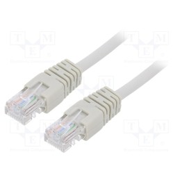 10 pcs : PP12-1M - Patch cord, U/UTP, 5e, stranded, CCA, PVC, grey, 1m, 26AWG