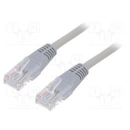 10 pcs : PP12-2M - Patch cord, U/UTP, 5e, stranded, CCA, PVC, grey, 2m, 26AWG