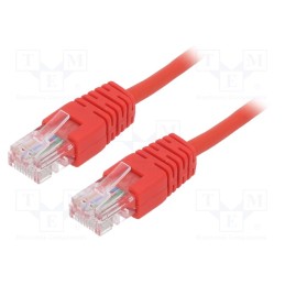 10 pcs : PP12-2M/R - Patch cord, U/UTP, 5e, stranded, CCA, PVC, red, 2m, 26AWG, Øcable: 5mm