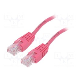 10 pcs : PP12-2M/RO - Patch cord, U/UTP, 5e, stranded, CCA, PVC, pink, 2m, 26AWG