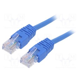 10 pcs : PP12-3M/B - Patch cord, U/UTP, 5e, stranded, CCA, PVC, blue, 3m, 26AWG
