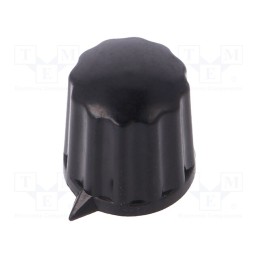 10 pcs : 408.61 - Knob, with pointer, ABS, Øshaft: 6mm, Ø12x12.8mm, black