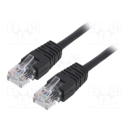 10 pcs : PP12-3M/BK - Patch cord, U/UTP, 5e, stranded, CCA, PVC, black, 3m, 26AWG