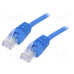 10 pcs : PP12-5M/B - Patch cord, U/UTP, 5e, stranded, CCA, PVC, blue, 5m, 26AWG