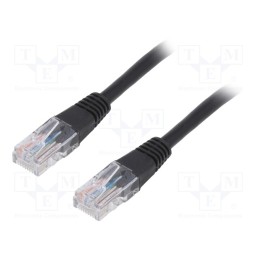 10 pcs : PP12-5M/BK - Patch cord, U/UTP, 5e, stranded, CCA, PVC, black, 5m, 26AWG