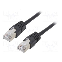 10 pcs : PP22-0.5M/BK - Patch cord, F/UTP, 5e, stranded, CCA, PVC, black, 0.5m, 26AWG