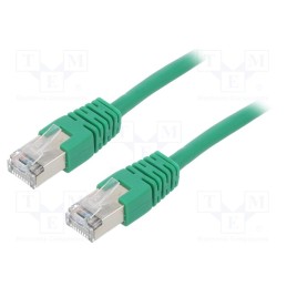 10 pcs : PP22-0.5M/G - Patch cord, F/UTP, 5e, stranded, CCA, PVC, green, 0.5m, 26AWG