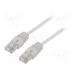 10 pcs : PP22-1M - Patch cord, F/UTP, 5e, stranded, CCA, PVC, grey, 1m, 26AWG, shielded