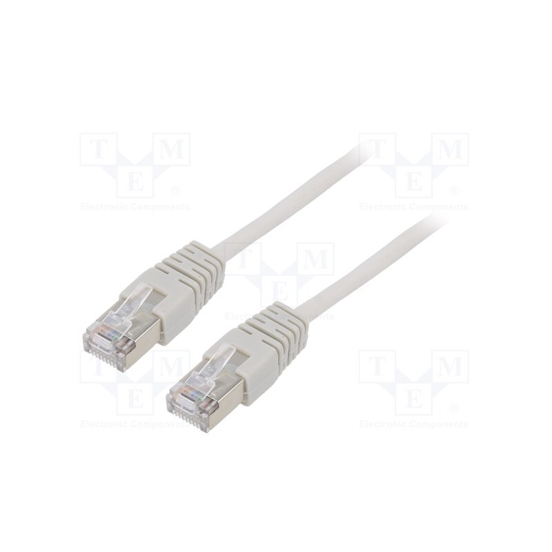 10 pcs : PP22-1M - Patch cord, F/UTP, 5e, stranded, CCA, PVC, grey, 1m, 26AWG, shielded
