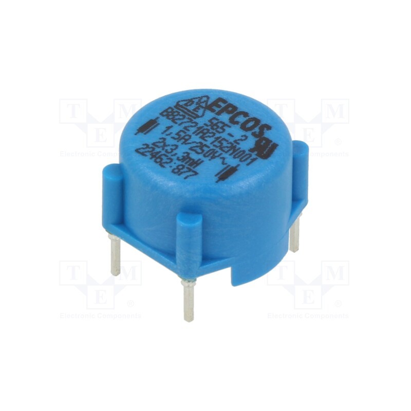 10 pcs : B82721A2152N001 - Inductor: common mode, THT, 3.3mH, 1.5A, 180mΩ, ±30%, horizontal