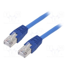 10 pcs : PP22-1M/B - Patch cord, F/UTP, 5e, stranded, CCA, PVC, blue, 1m, 26AWG, shielded