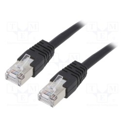 10 pcs : PP22-2M/BK - Patch cord, F/UTP, 5e, stranded, CCA, PVC, black, 2m, 26AWG, shielded