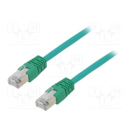 10 pcs : PP22-2M/G - Patch cord, F/UTP, 5e, stranded, CCA, PVC, green, 2m, 26AWG, shielded