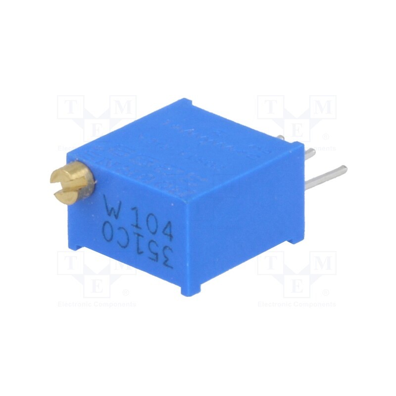 10 pcs : 3299W-1-104LF - Potentiometer: mounting, multiturn, 100kΩ, 500mW, THT, ±10%, linear