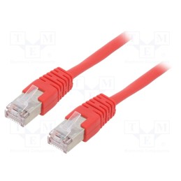 10 pcs : PP22-2M/R - Patch cord, F/UTP, 5e, stranded, CCA, PVC, red, 2m, 26AWG, shielded