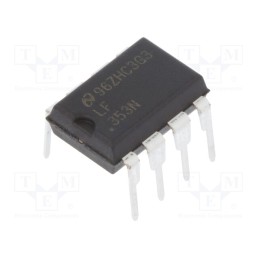 10 pcs : LF353N/NOPB - IC: operational amplifier, 3MHz, 3.5÷18V, Ch: 2, DIP8,