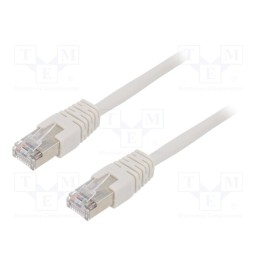 10 pcs : PP22-5M - Patch cord, F/UTP, 5e, stranded, CCA, PVC, grey, 5m, 26AWG, shielded