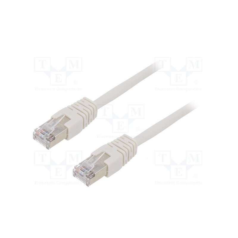 10 pcs : PP22-5M - Patch cord, F/UTP, 5e, stranded, CCA, PVC, grey, 5m, 26AWG, shielded