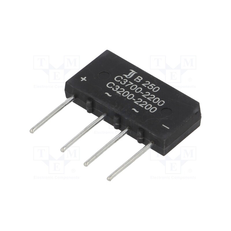 10 pcs : B250C3700A - Bridge rectifier: single-phase, Urmax: 600V, If: 3.7A, Ifsm: 150A